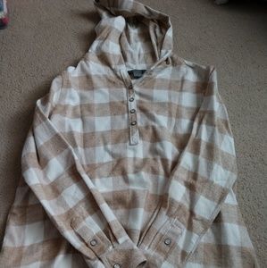 Fleece hooded long-sleeve shirt